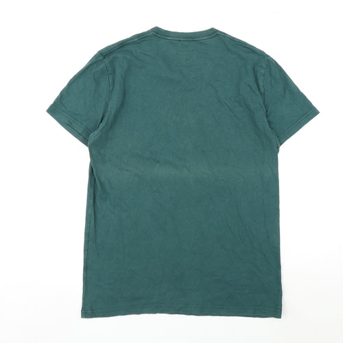 Hollister Mens Green Cotton T-Shirt Size S Round Neck