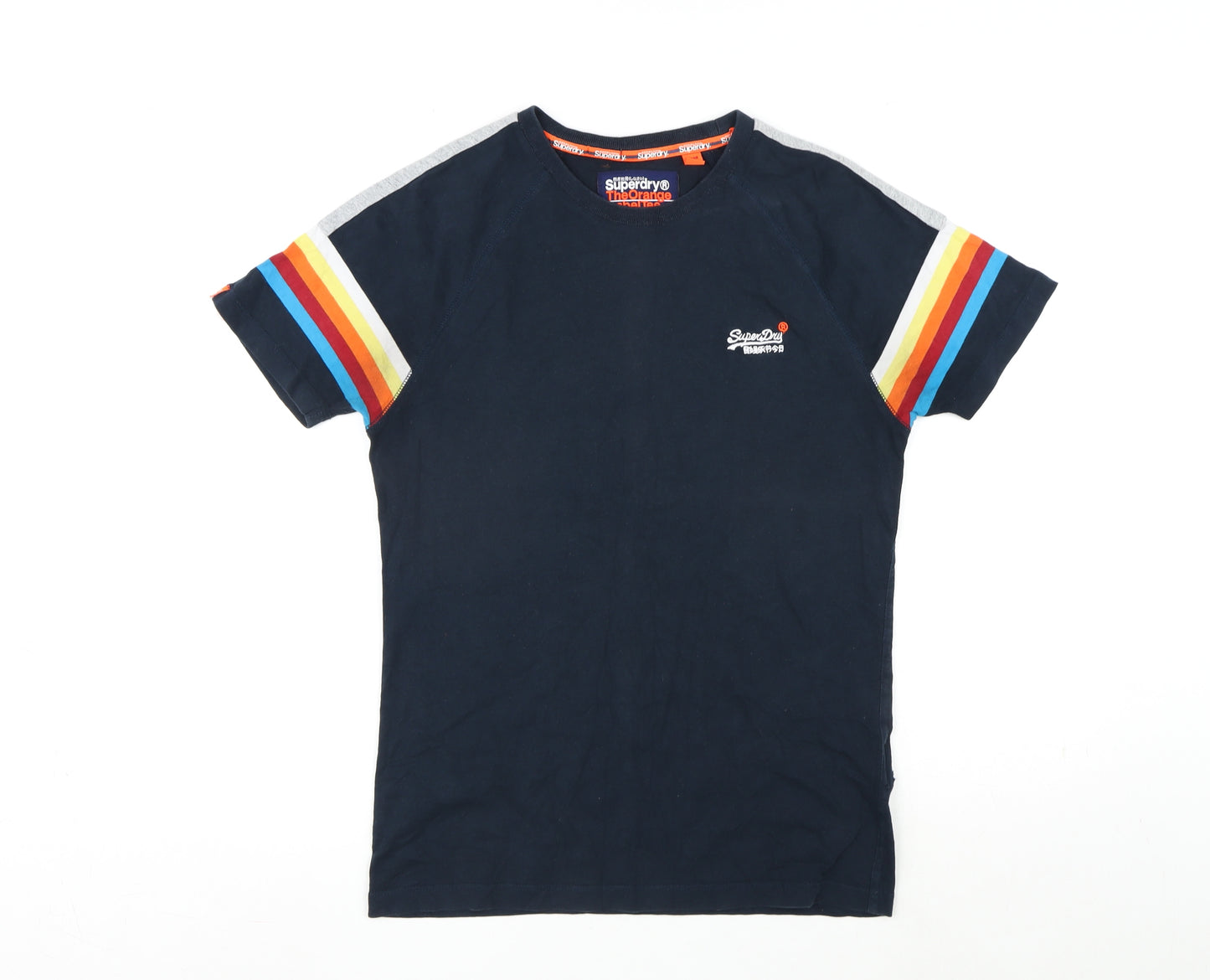 Superdry Mens Black Cotton T-Shirt Size S Round Neck