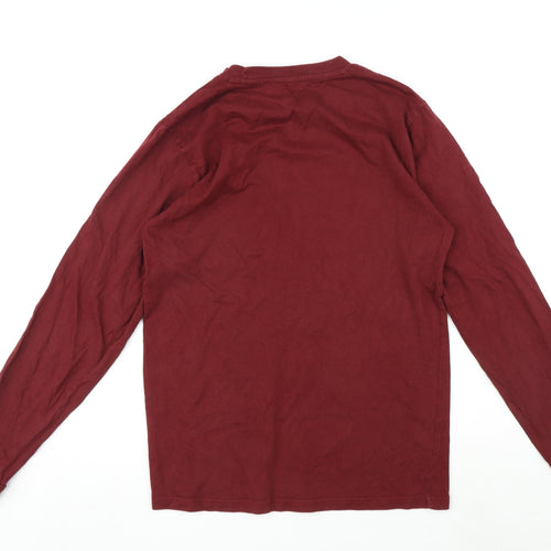 Masato Mens Red Cotton T-Shirt Size S Round Neck