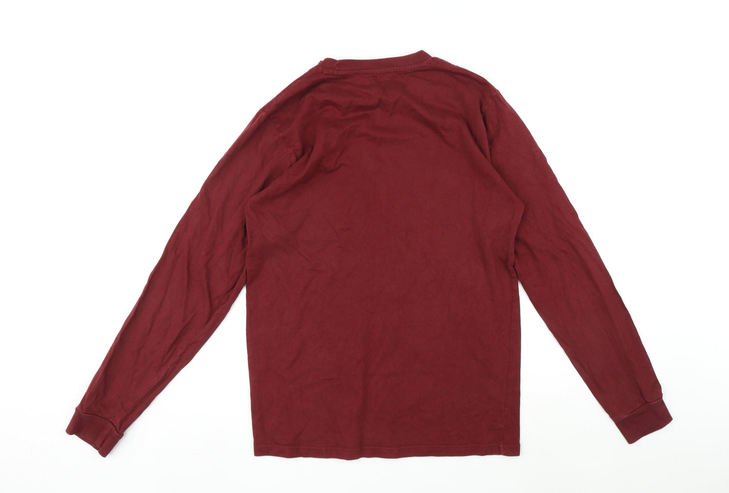 Masato Mens Red Cotton T-Shirt Size S Round Neck