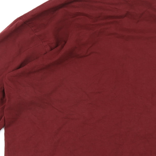 Masato Mens Red Cotton T-Shirt Size S Round Neck