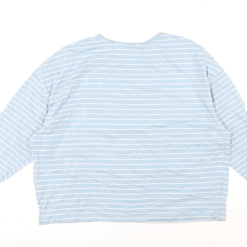 Craghoppers Womens Blue Striped Cotton Basic T-Shirt Size 12 Round Neck