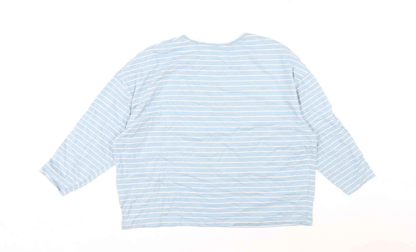 Craghoppers Womens Blue Striped Cotton Basic T-Shirt Size 12 Round Neck