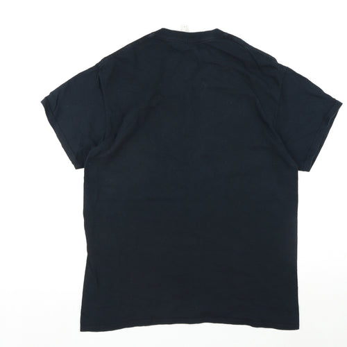 Muse Mens Black Cotton T-Shirt Size M Round Neck