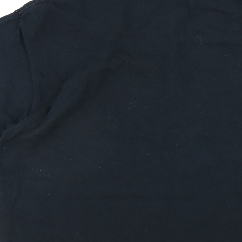 Muse Mens Black Cotton T-Shirt Size M Round Neck