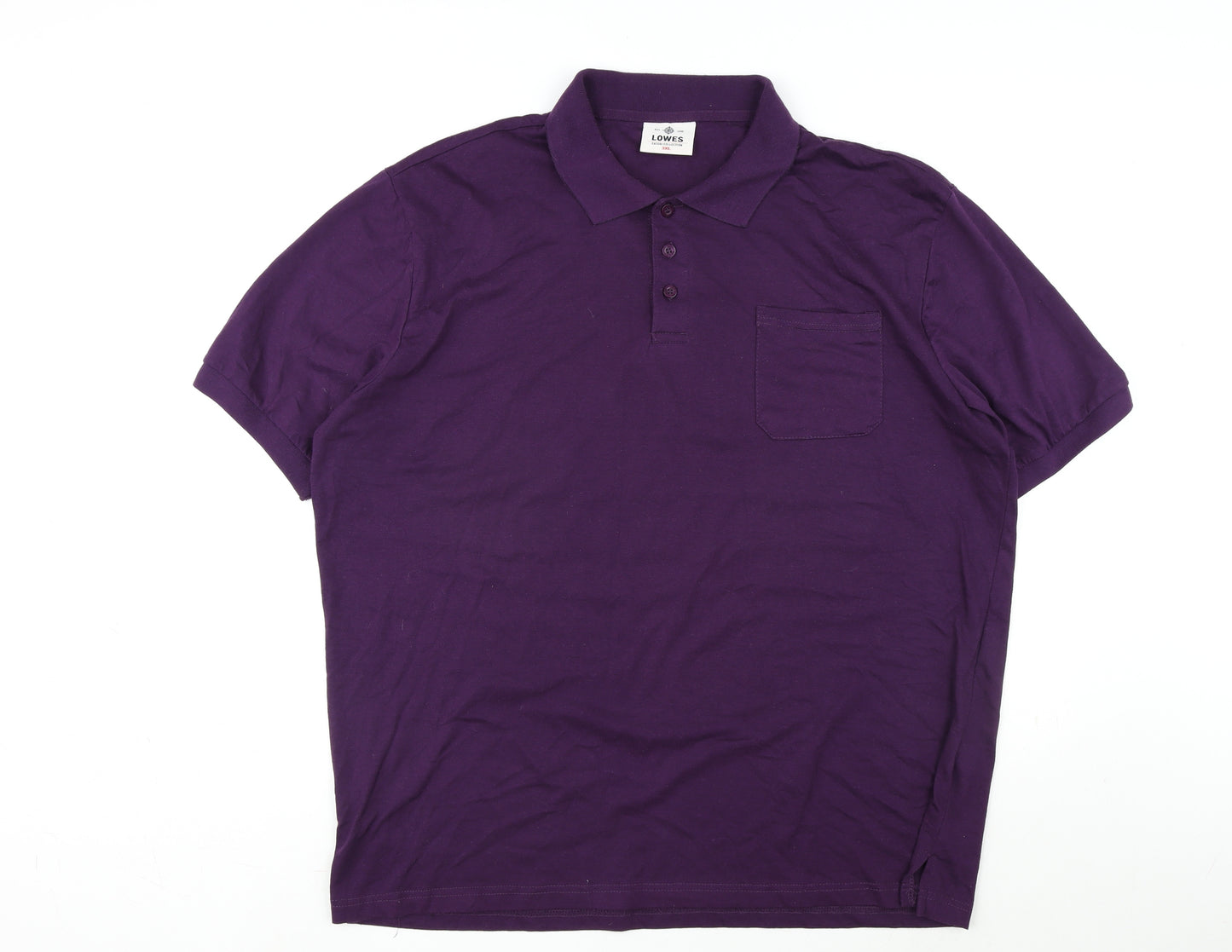 Lowes Mens Purple Cotton Polo Size 3XL Collared Button