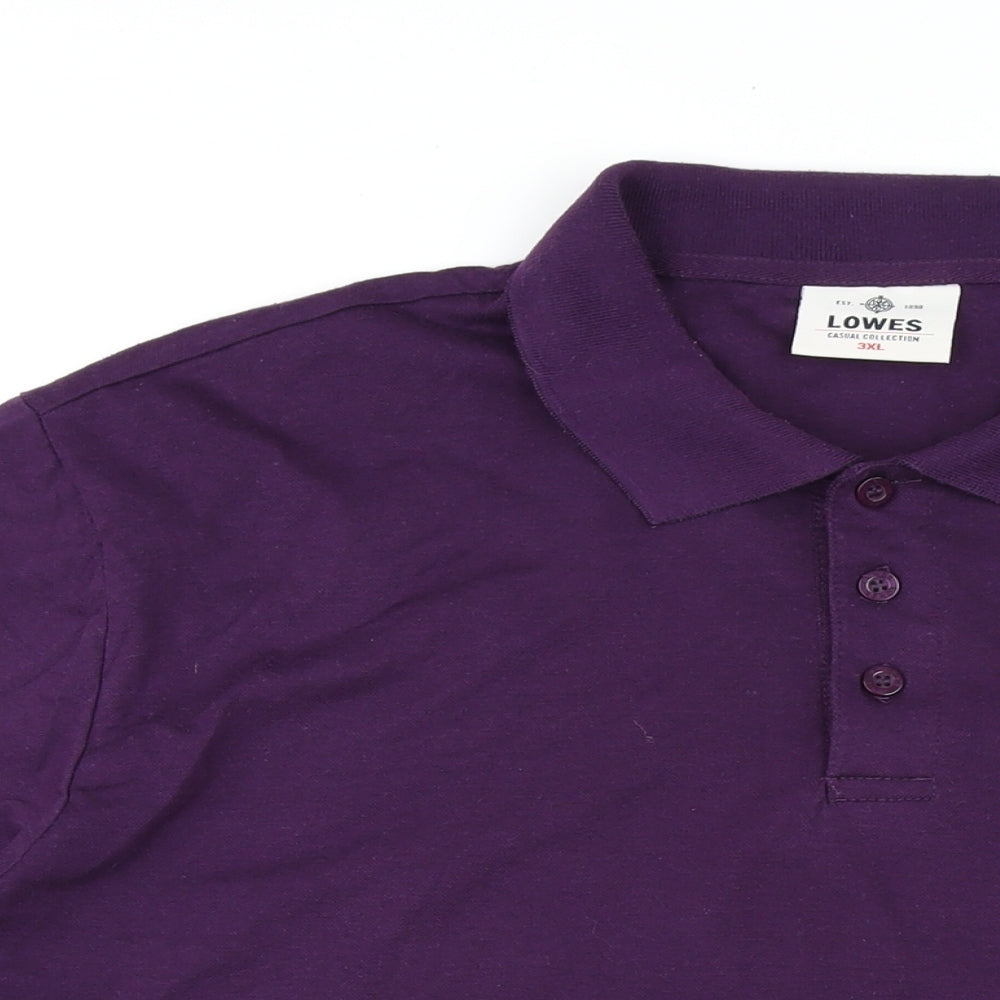 Lowes Mens Purple Cotton Polo Size 3XL Collared Button