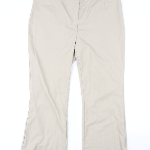 Monki Womens Beige Polyester Trousers Size 18 L28 in Regular Zip