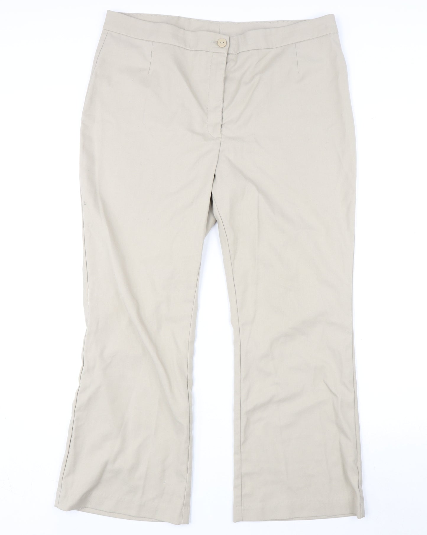 Monki Womens Beige Polyester Trousers Size 18 L28 in Regular Zip