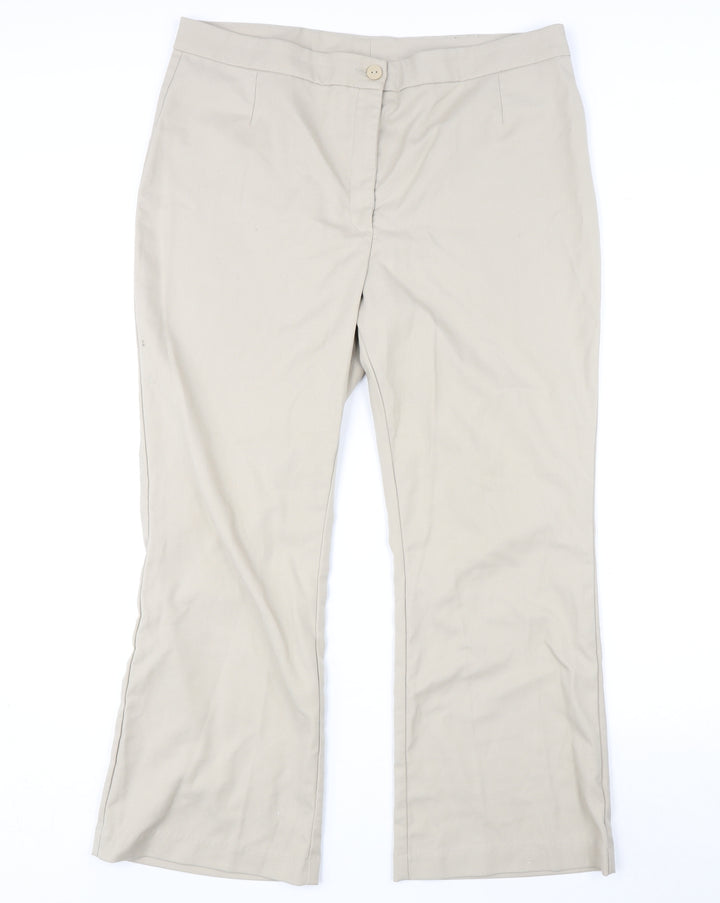 Monki Womens Beige Polyester Trousers Size 18 L28 in Regular Zip