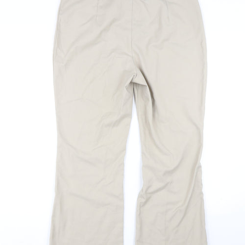 Monki Womens Beige Polyester Trousers Size 18 L28 in Regular Zip