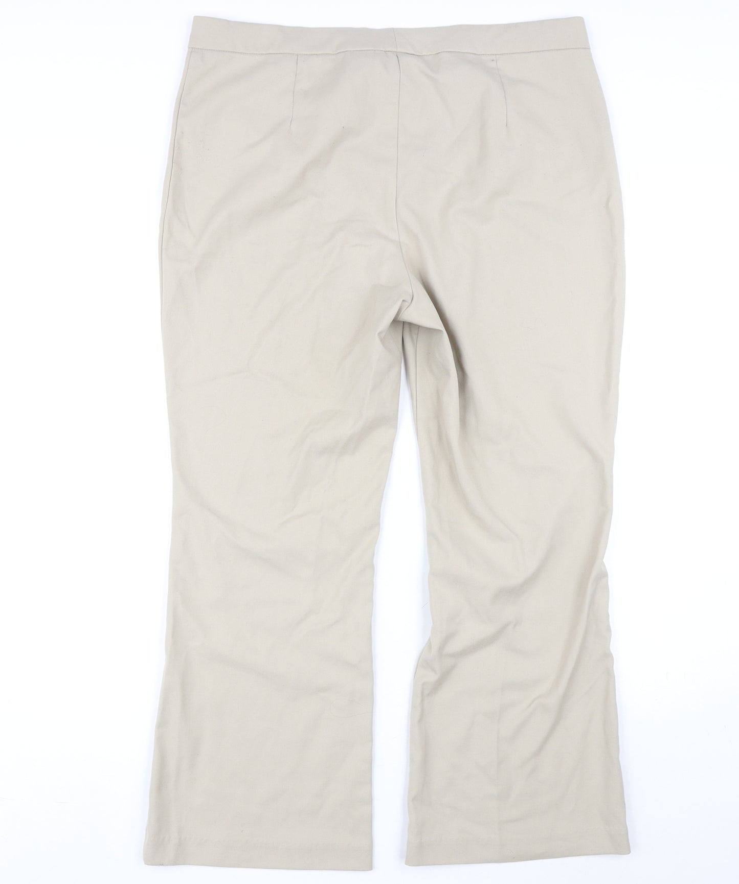 Monki Womens Beige Polyester Trousers Size 18 L28 in Regular Zip