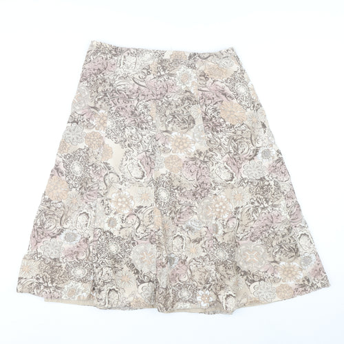 EWM Womens Multicoloured Geometric Cotton A-Line Skirt Size 10 Zip