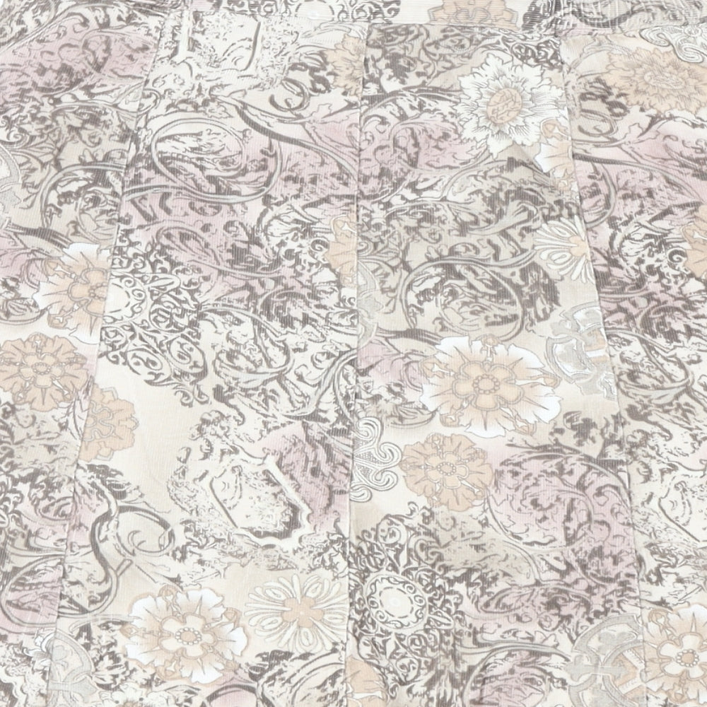 EWM Womens Multicoloured Geometric Cotton A-Line Skirt Size 10 Zip