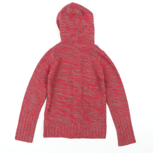 Pumpkin Patch Girls Pink Round Neck Acrylic Cardigan Jumper Size 7 Years Button