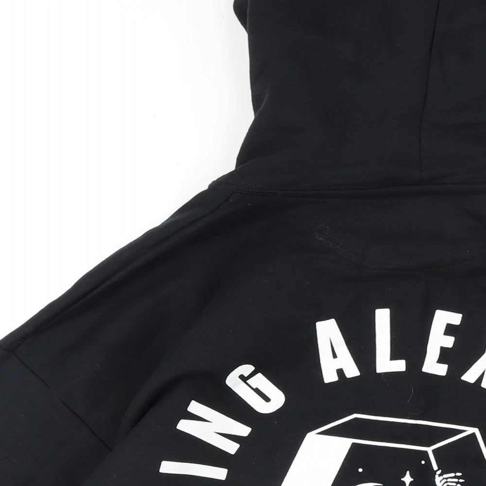 Anvil Mens Black Cotton Full Zip Hoodie Size L - Asking Alexandria