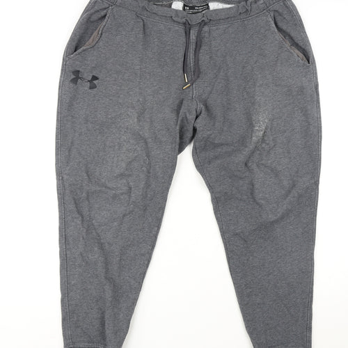 Under armour Mens Grey Cotton Jogger Trousers Size 2XL L28 in Regular Drawstring