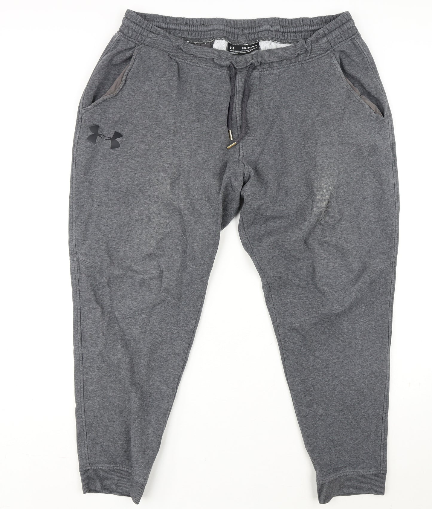 Under armour Mens Grey Cotton Jogger Trousers Size 2XL L28 in Regular Drawstring