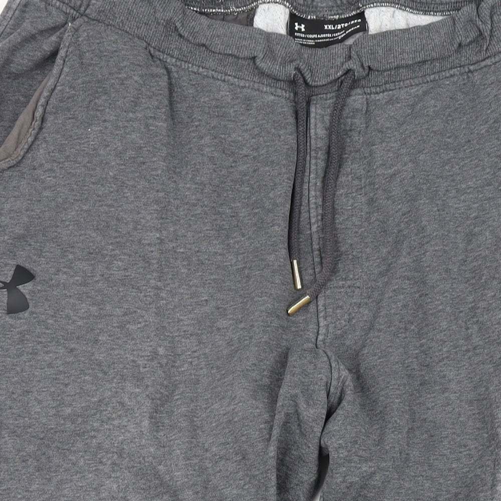 Under armour Mens Grey Cotton Jogger Trousers Size 2XL L28 in Regular Drawstring