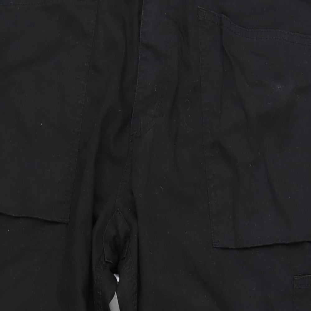 Scruffs Mens Black Polyester Carpenter Trousers Size 38 in L34 in Regular Zip