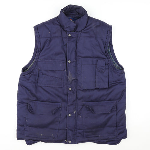 Portwest Mens Blue Gilet Waistcoat Size L Zip