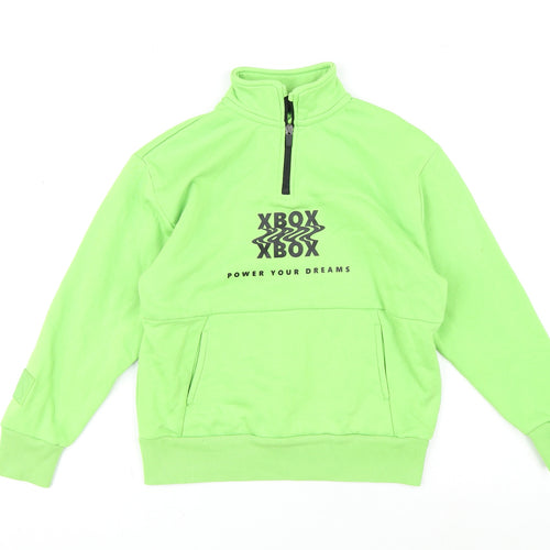 Xbox Boys Green Cotton Pullover Sweatshirt Size 9-10 Years Zip
