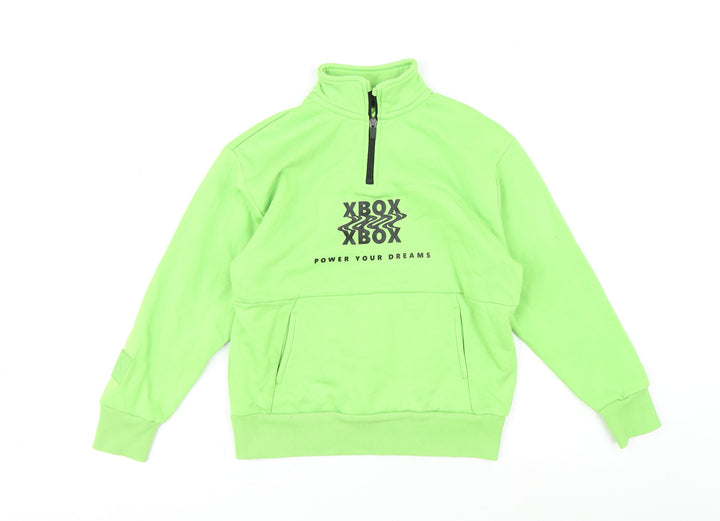 Xbox Boys Green Cotton Pullover Sweatshirt Size 9-10 Years Zip