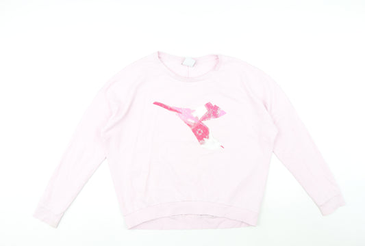 Diadora Womens Pink Cotton Pullover Sweatshirt Size M Pullover