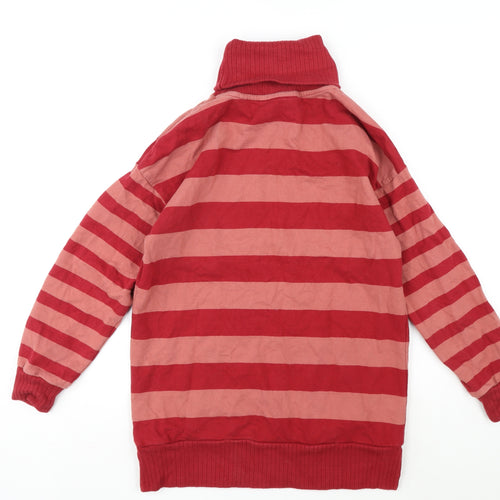 NEXT Womens Pink Striped Cotton Pullover Sweatshirt Size S Pullover