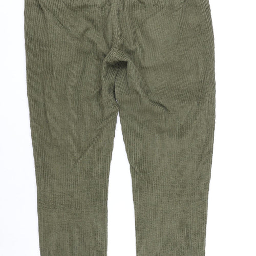 Smog Mens Green Cotton Trousers Size S L28 in Regular Zip