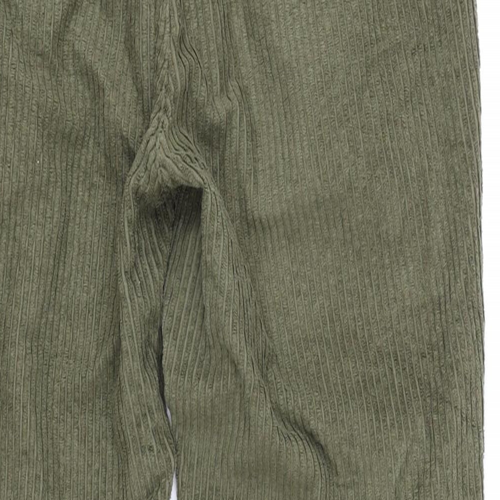 Smog Mens Green Cotton Trousers Size S L28 in Regular Zip