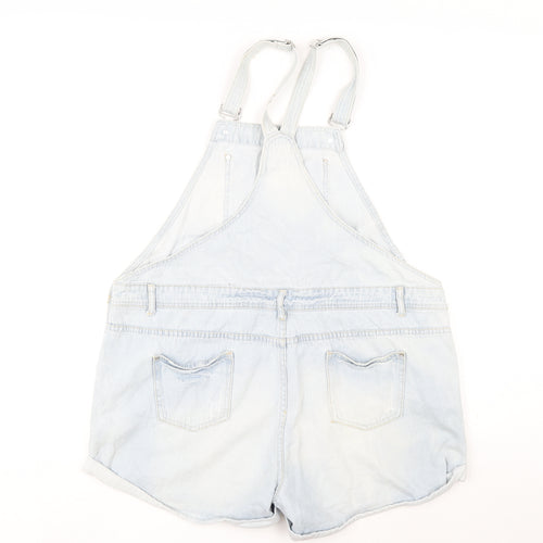 Denim & Co. Womens Blue Cotton Dungaree One-Piece Size 20 Button