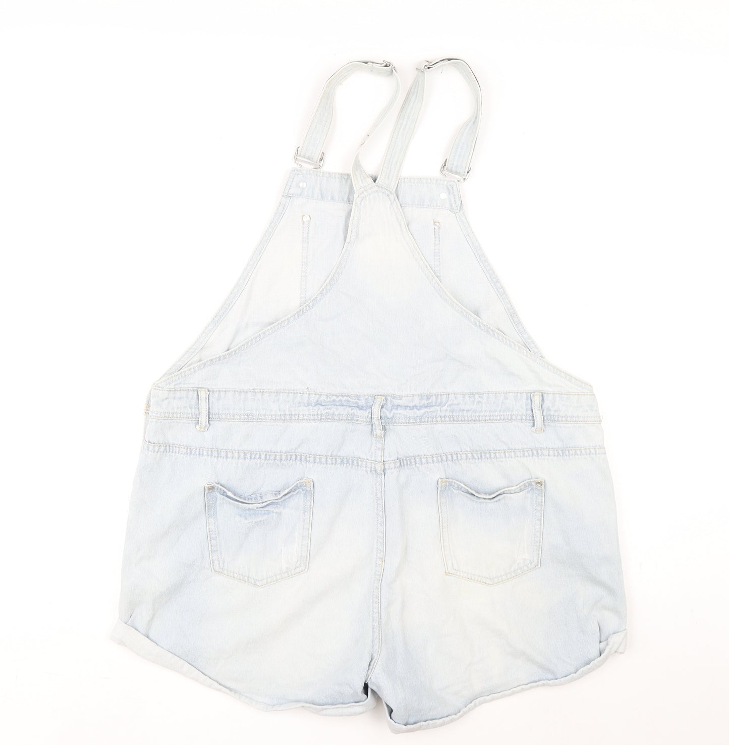 Denim & Co. Womens Blue Cotton Dungaree One-Piece Size 20 Button