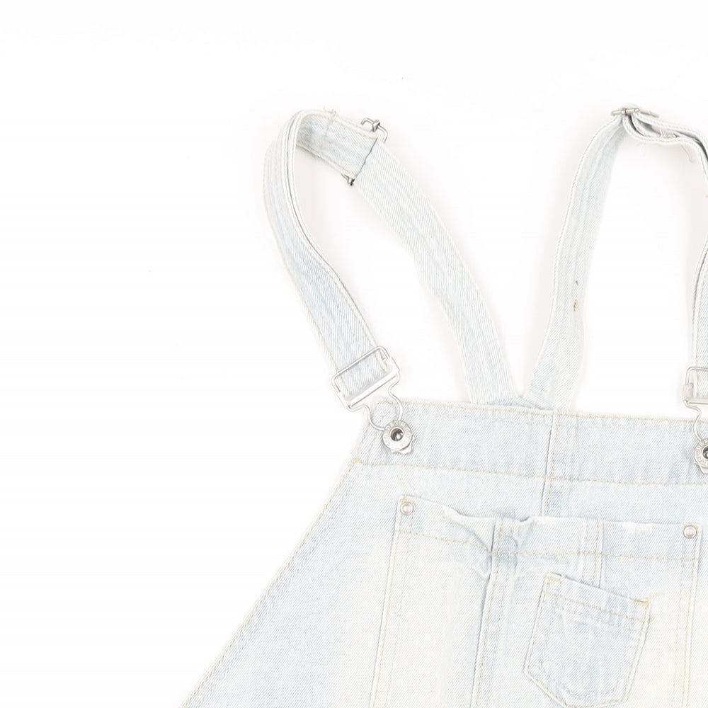 Denim & Co. Womens Blue Cotton Dungaree One-Piece Size 20 Button