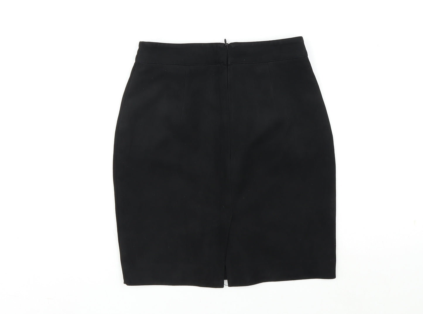 H&M Womens Black Polyester Straight & Pencil Skirt Size 4 Zip