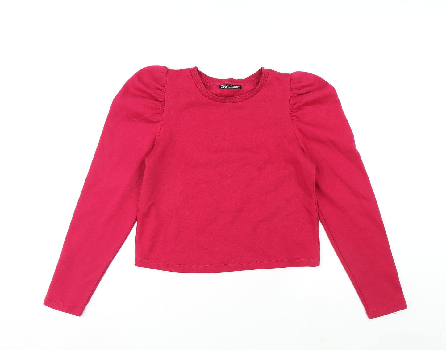 Zara Womens Pink Cotton Pullover Sweatshirt Size S Pullover