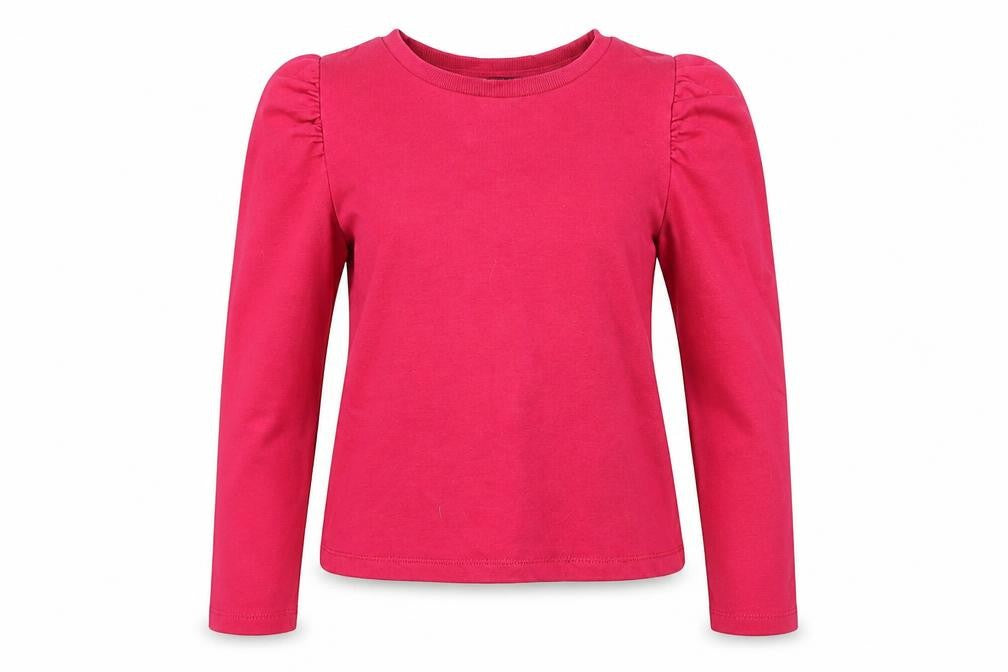 Front view of Zara women’s pink cotton pullover sweatshirt, size S, pullover