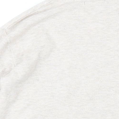 Marks and Spencer Womens Beige V-Neck Viscose Pullover Jumper Size M
