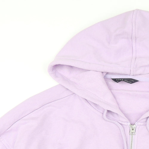 Marks and Spencer Womens Purple Cotton Full Zip Hoodie Size 20 Zip