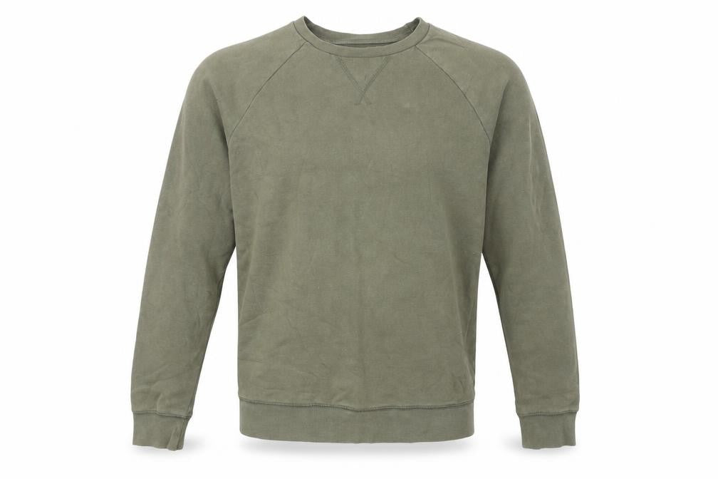 Front view of Topman men’s green cotton pullover sweatshirt, size M