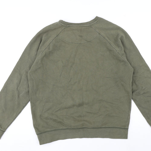 Topman Mens Green Cotton Pullover Sweatshirt Size M