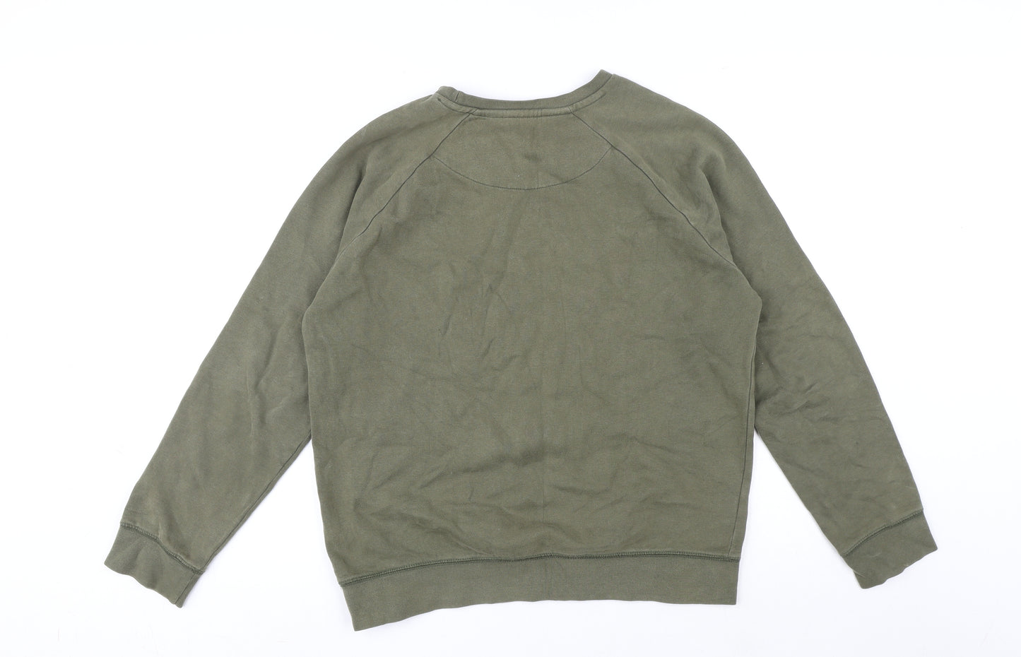 Topman Mens Green Cotton Pullover Sweatshirt Size M