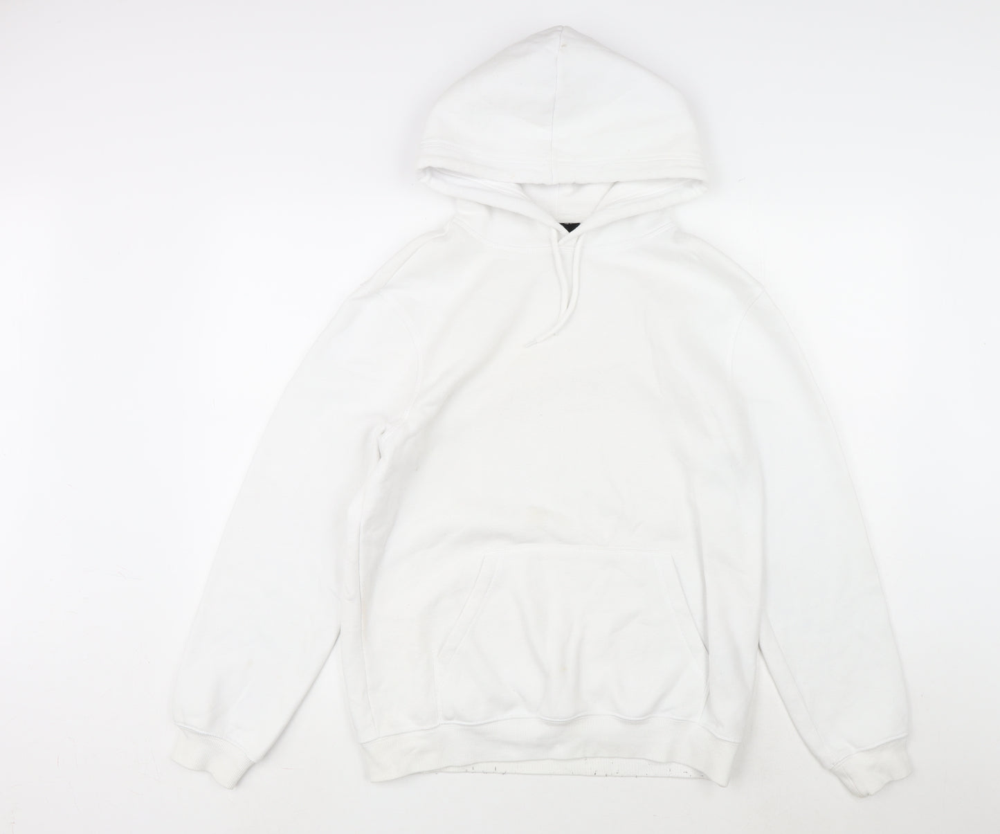H&M Mens White Cotton Pullover Hoodie Size S
