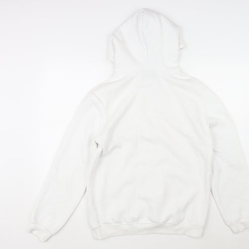 H&M Mens White Cotton Pullover Hoodie Size S