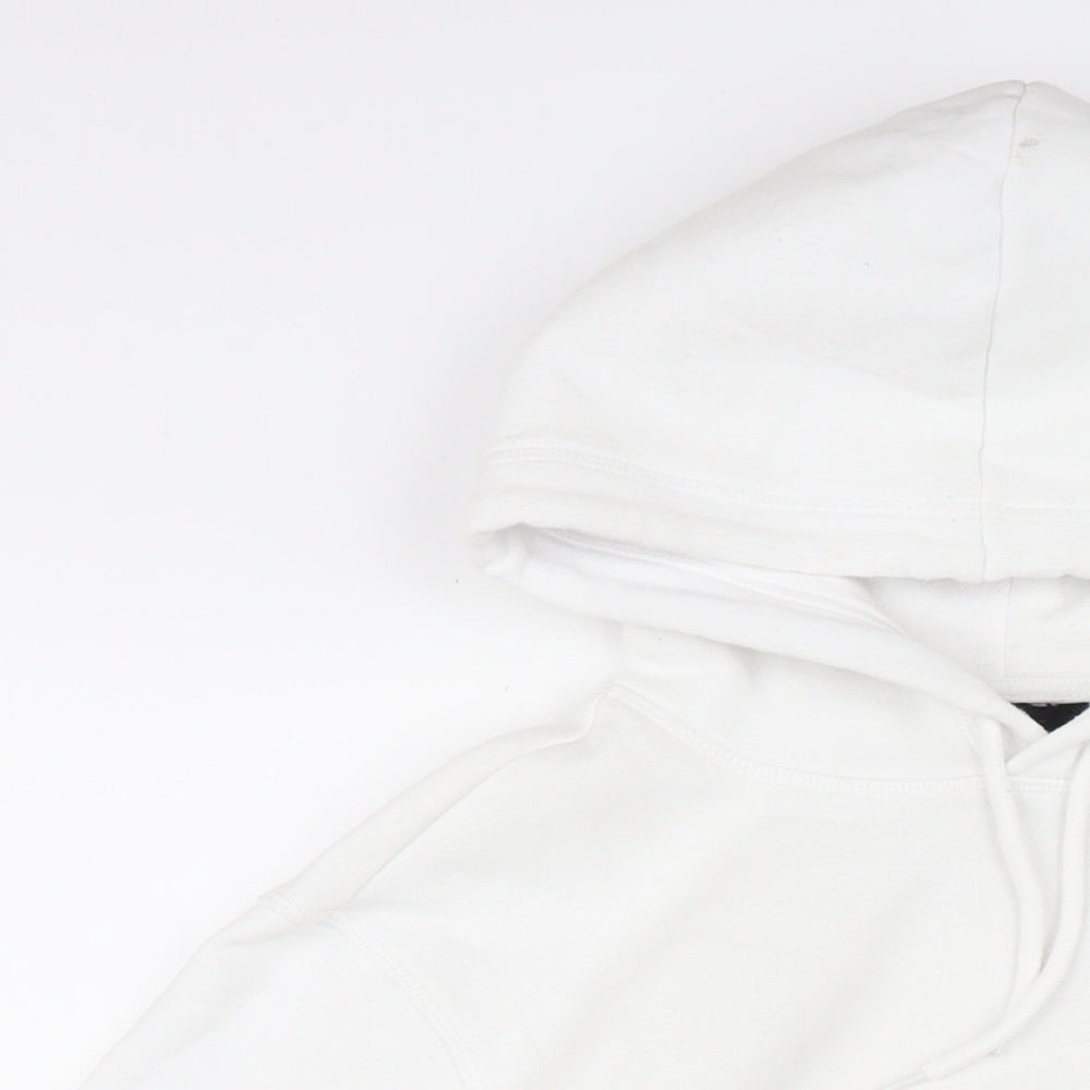 H&M Mens White Cotton Pullover Hoodie Size S
