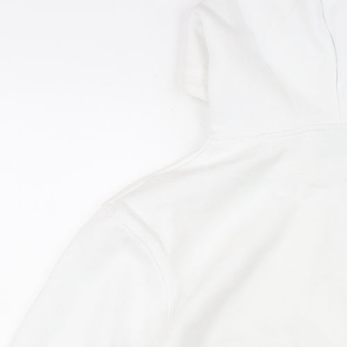 H&M Mens White Cotton Pullover Hoodie Size S