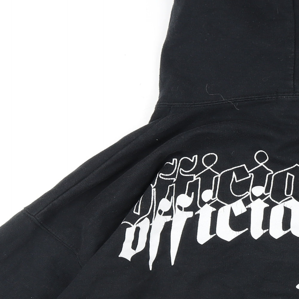 Boohoo Mens Black Cotton Pullover Hoodie Size L