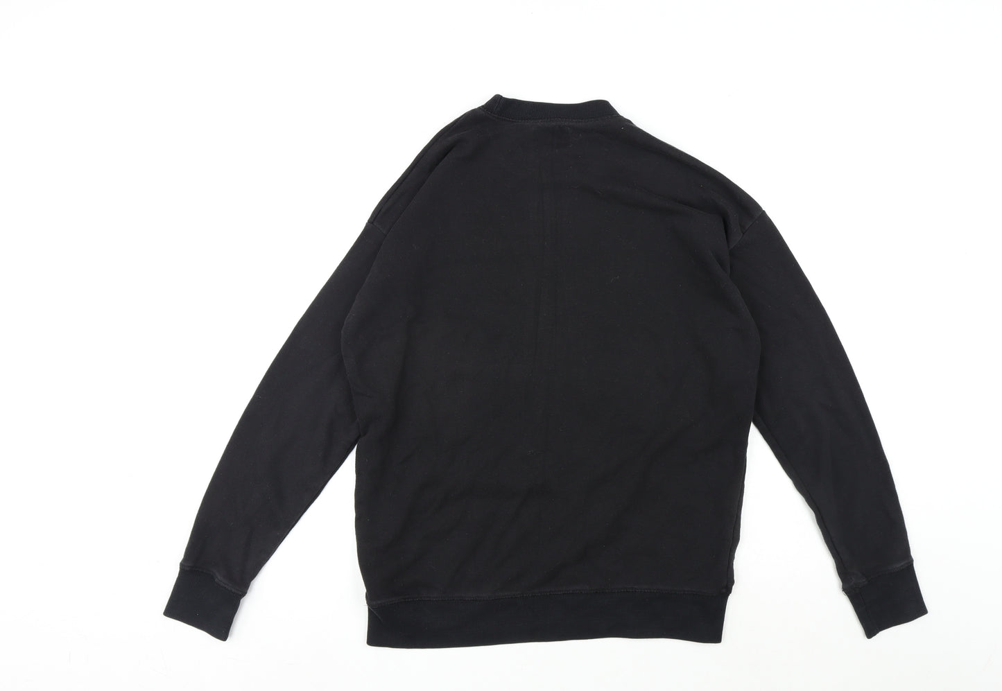 Pull&Bear Mens Black Cotton Pullover Sweatshirt Size S - Chinatown City