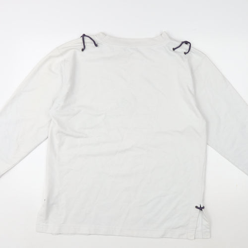 DASH Womens White Cotton Pullover Sweatshirt Size M Pullover