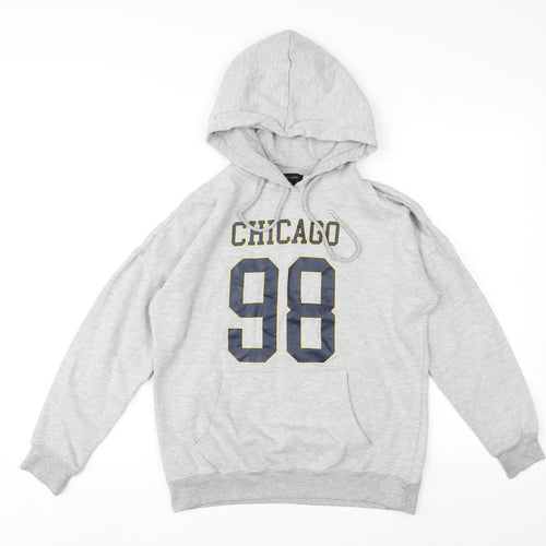 New Look Womens Grey Cotton Pullover Hoodie Size S Pullover - Chicago